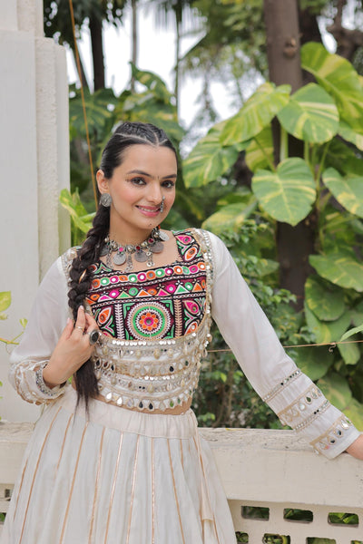 AAKRISH DESIGNERS MULTY COLOUR NAVRATRI LEHENGA CHOLI COLLECTIONS