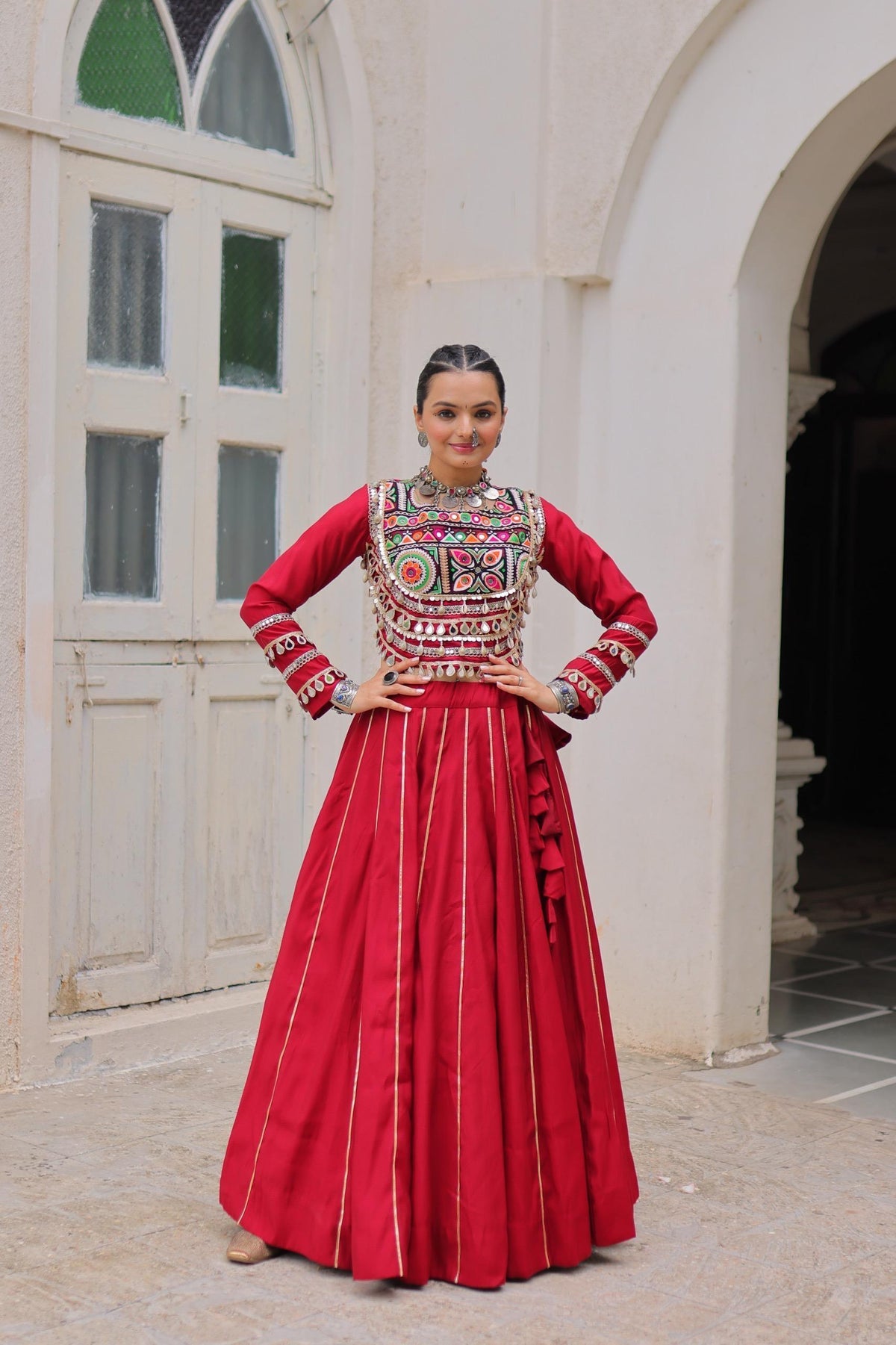 AAKRISH DESIGNERS MULTY COLOUR NAVRATRI LEHENGA CHOLI COLLECTIONS