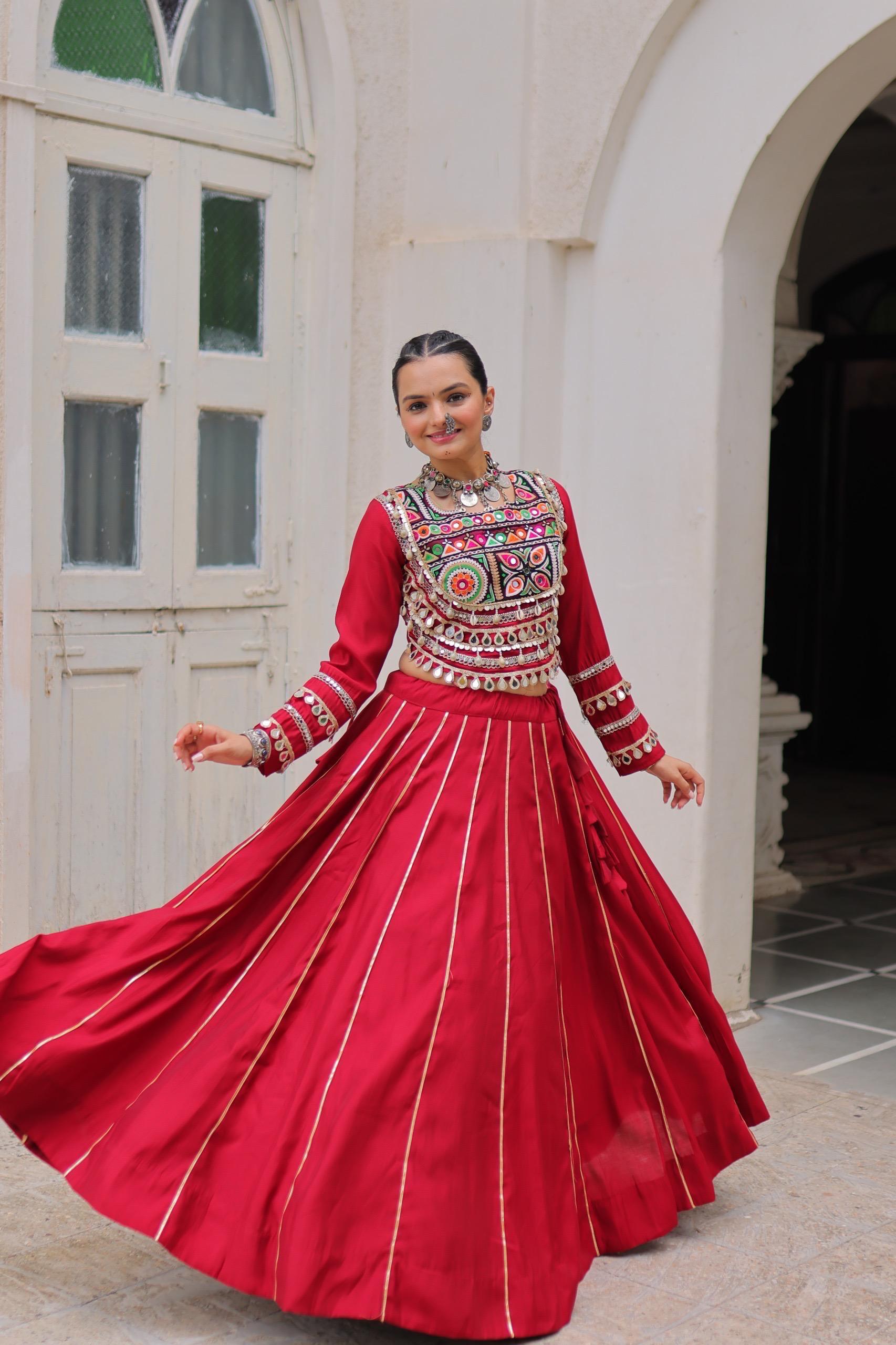 AAKRISH DESIGNERS MULTY COLOUR NAVRATRI LEHENGA CHOLI COLLECTIONS