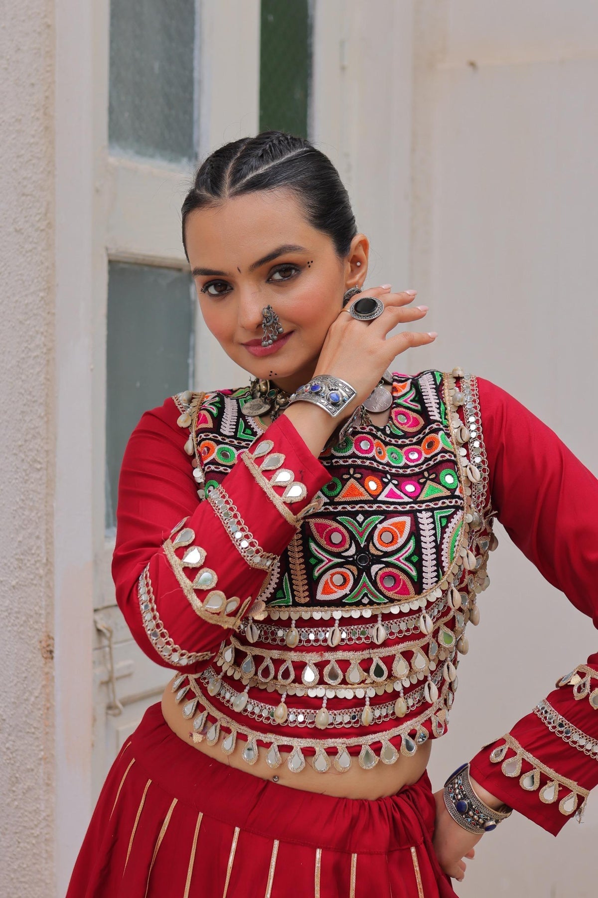 AAKRISH DESIGNERS MULTY COLOUR NAVRATRI LEHENGA CHOLI COLLECTIONS