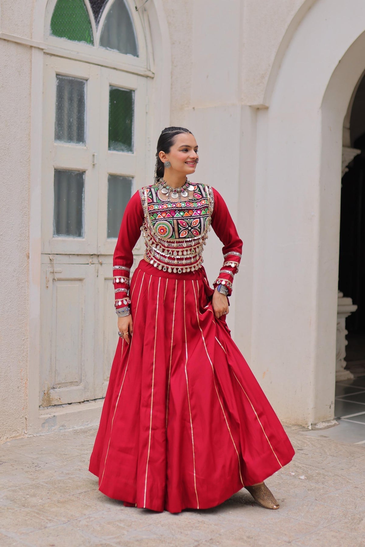 AAKRISH DESIGNERS MULTY COLOUR NAVRATRI LEHENGA CHOLI COLLECTIONS