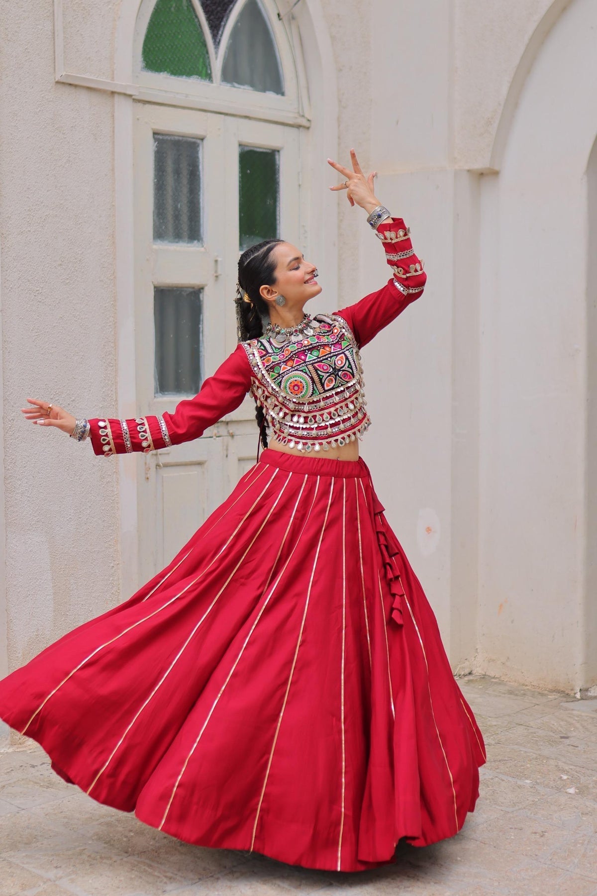 AAKRISH DESIGNERS MULTY COLOUR NAVRATRI LEHENGA CHOLI COLLECTIONS