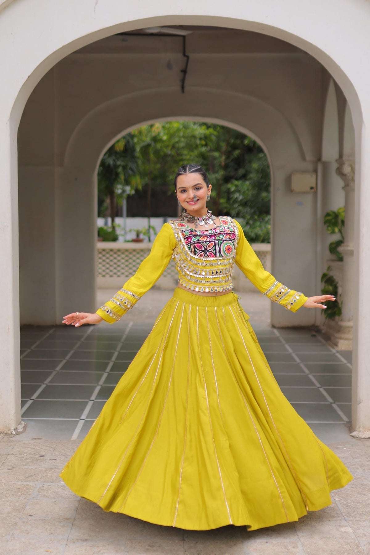 AAKRISH DESIGNERS MULTY COLOUR NAVRATRI LEHENGA CHOLI COLLECTIONS