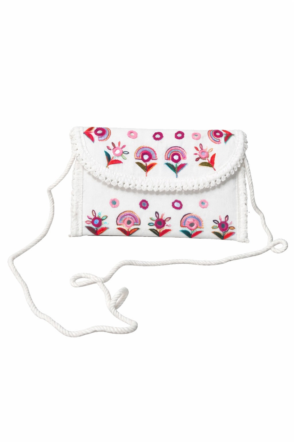 Aakrish Designers Handmade Embroidered Sling Bag – Ethnic Mirror Work & Floral Embroidery