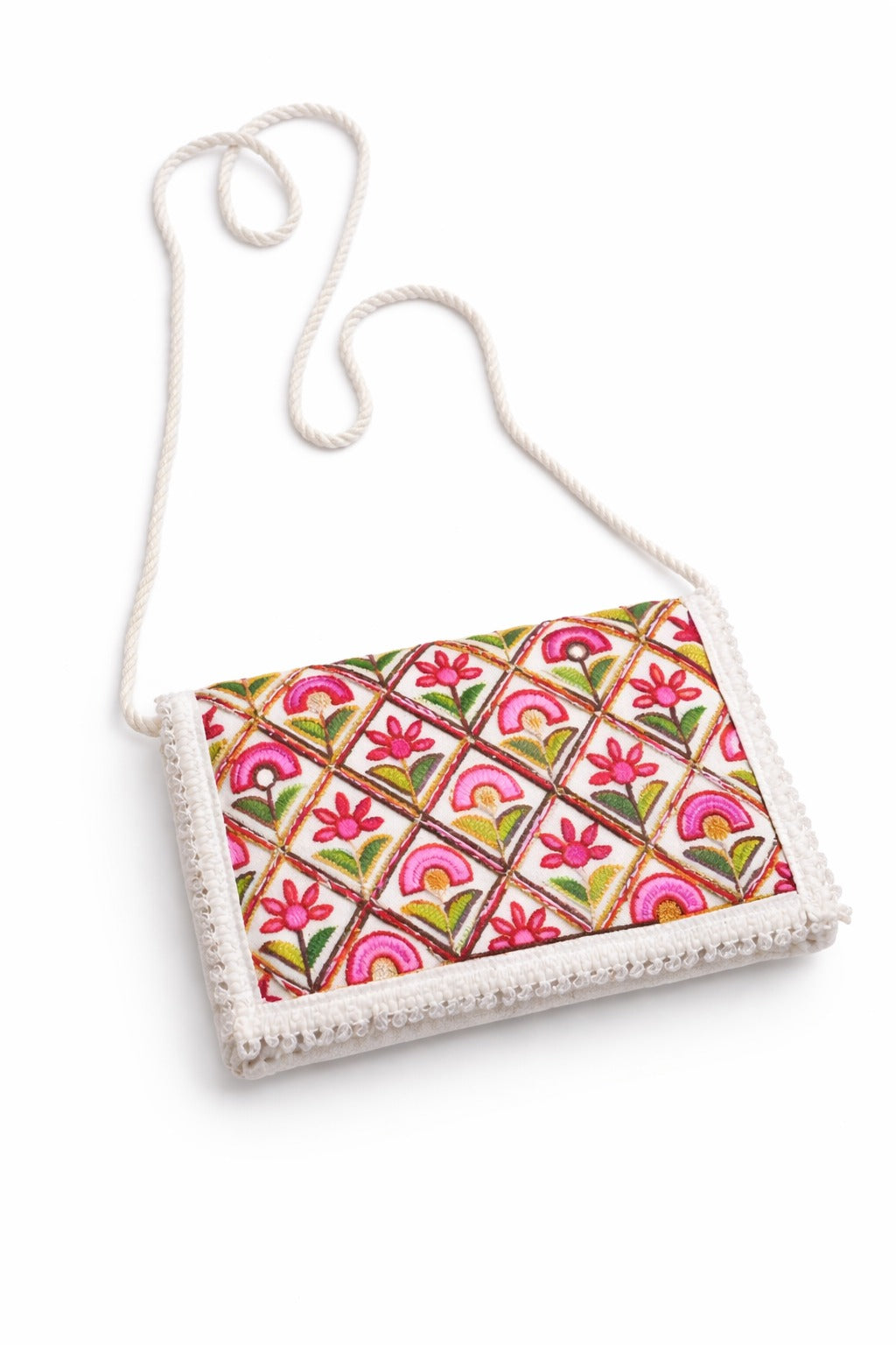 Aakrish Designers Handmade Embroidered Sling Bag – Ethnic Mirror Work & Floral Embroidery