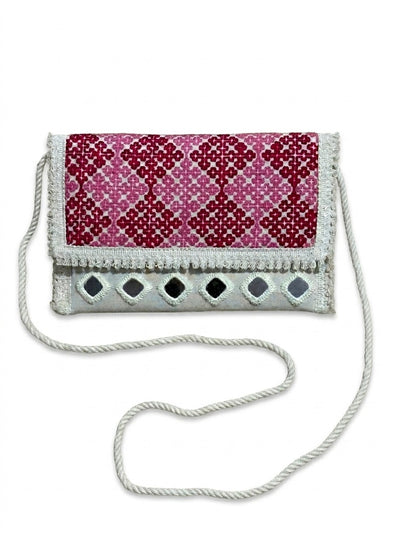 Aakrish Designers Handmade Embroidered Sling Bag – Ethnic Mirror Work & Floral Embroidery