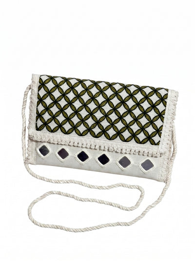 Aakrish Designers Handmade Embroidered Sling Bag – Ethnic Mirror Work & Floral Embroidery