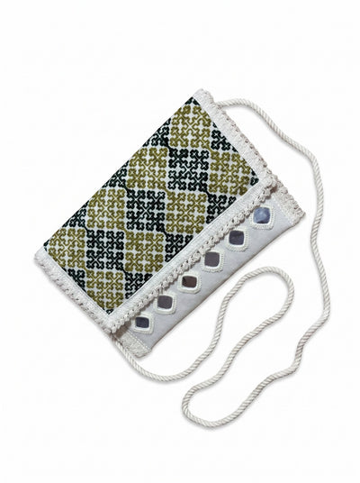 Aakrish Designers Handmade Embroidered Sling Bag – Ethnic Mirror Work & Floral Embroidery