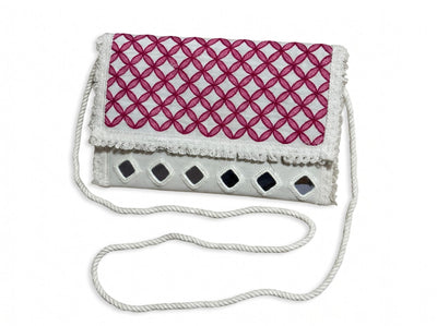 Aakrish Designers Handmade Embroidered Sling Bag – Ethnic Mirror Work & Floral Embroidery