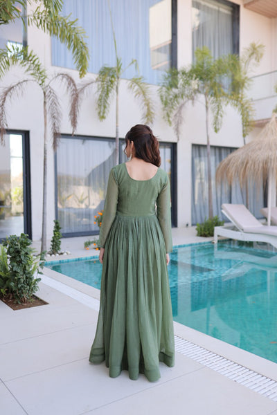 Silver Crunchy Embroidered Gown