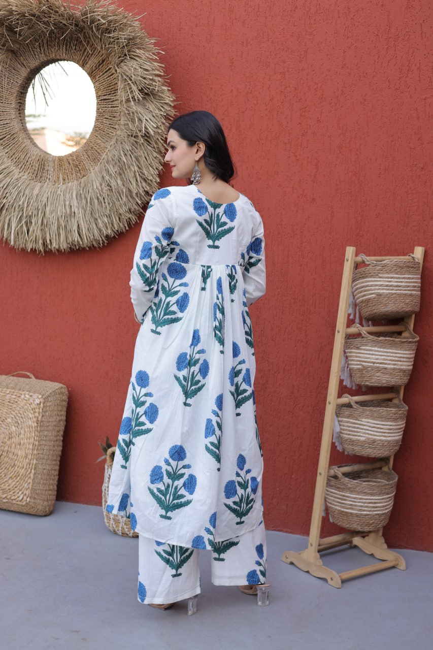 Premium Printed Cotton Kurti & Pant Set