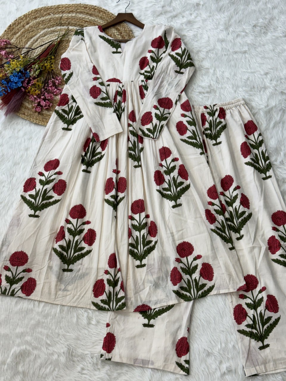 Premium Printed Cotton Kurti & Pant Set