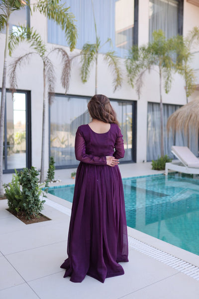 Silver Crunchy Embroidered Gown