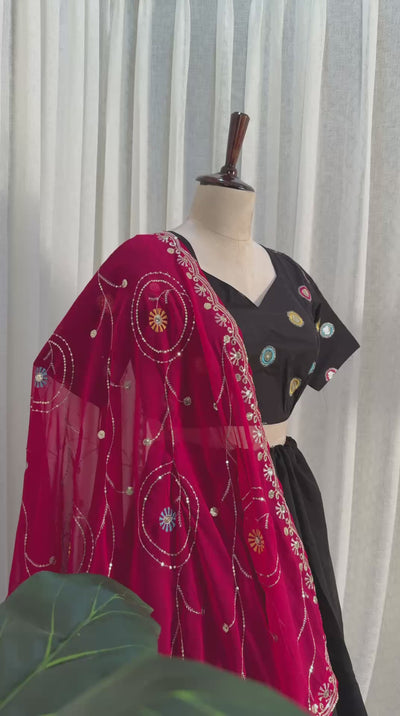 AAKRISH DESIGNERS NEW PATTERN LENGHA CHOLI BLACK 2026